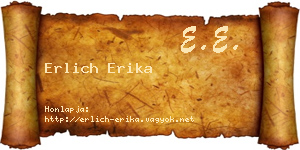 Erlich Erika névjegykártya